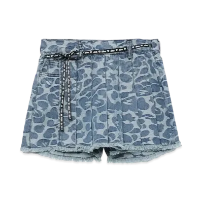 A BATHING APE Pattern Denim Pleated Skort "Lightindi"