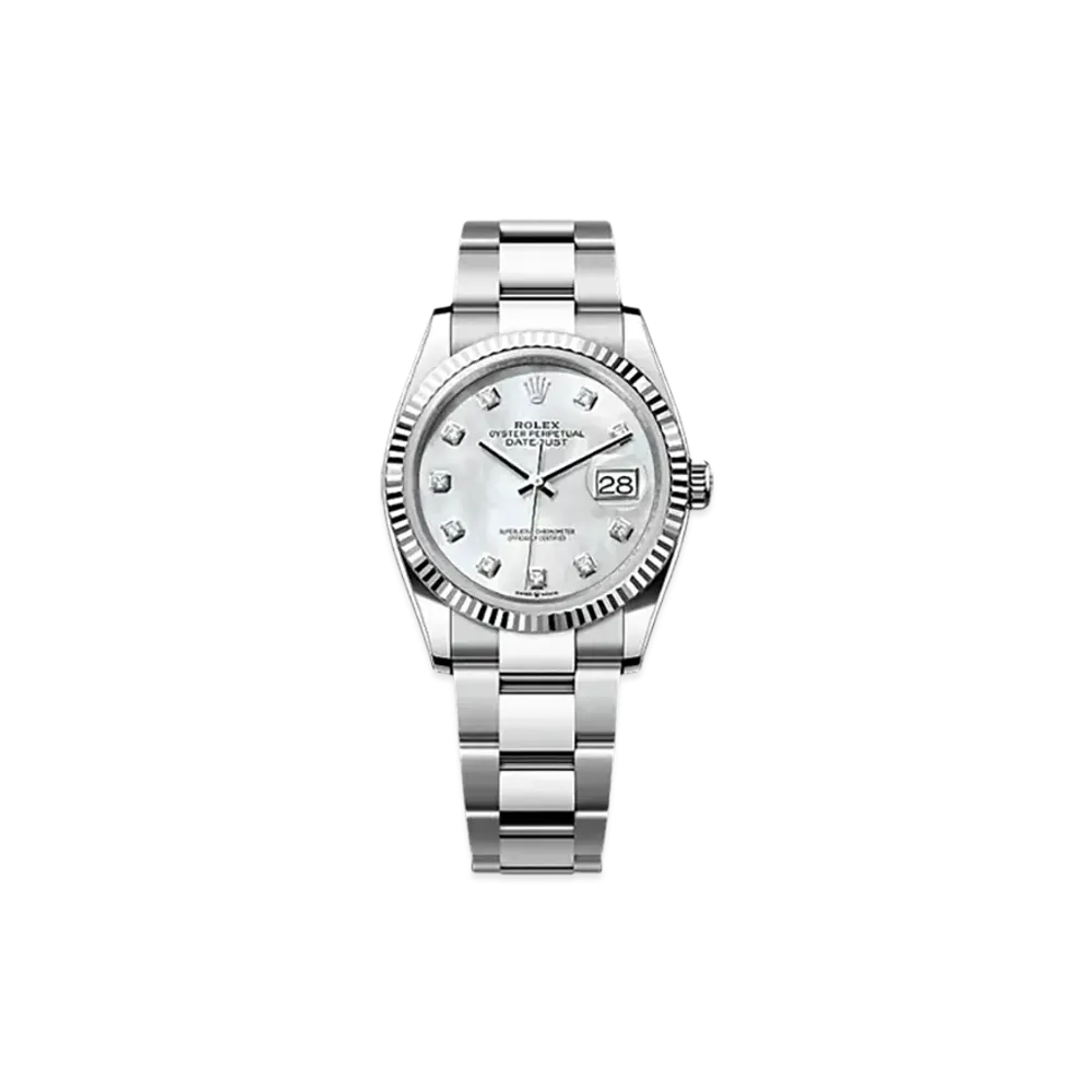 ROLEX Datejust 36 Oystersteel & White Gold "White"