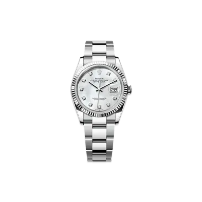 ROLEX Datejust 36 Oystersteel & White Gold "White"