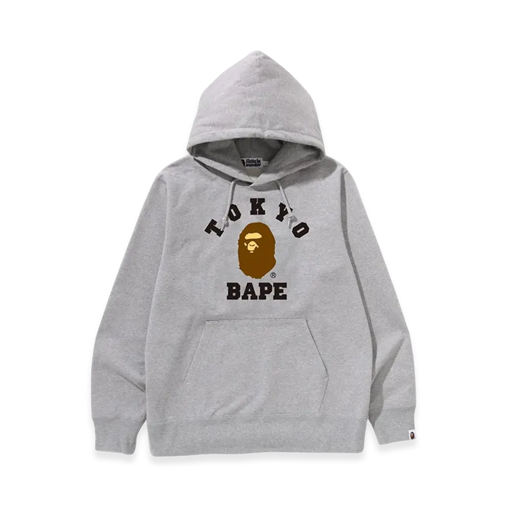 A BATHING APE College Pullover Hoodie "Gray"