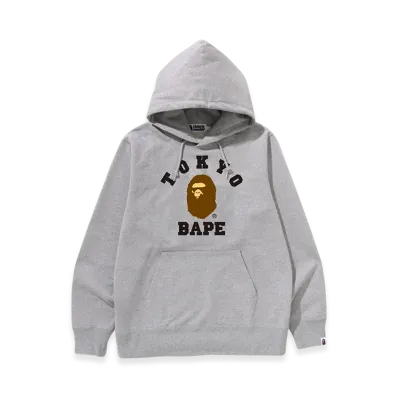 A BATHING APE College Pullover Hoodie "Gray"