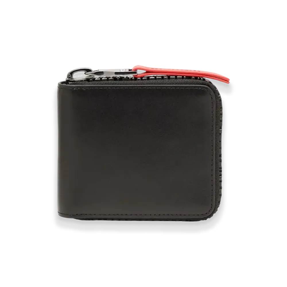 Diesel Zip-D Bi-Fold Coin Zip XS Leather Zip Wallet With Logo Zip "Black"
