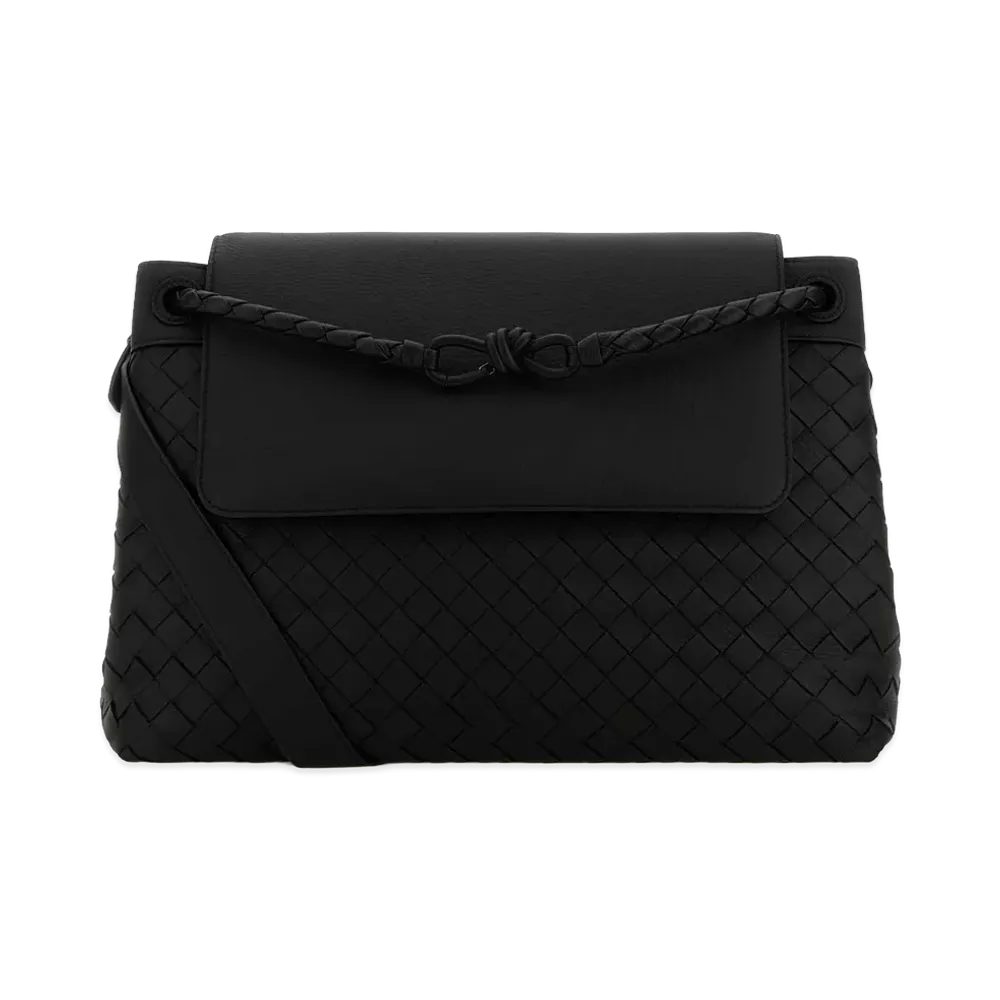 Bottega Veneta Leather Medium Andiamo Crossbody Bag "Black"