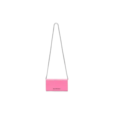 BALENCIAGA Ville Mobile Phone Chain Wallet "Pink/Black"