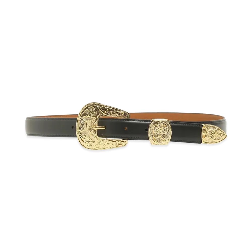 NEEDLES Papillon Western Tip Belt Steer "Black"