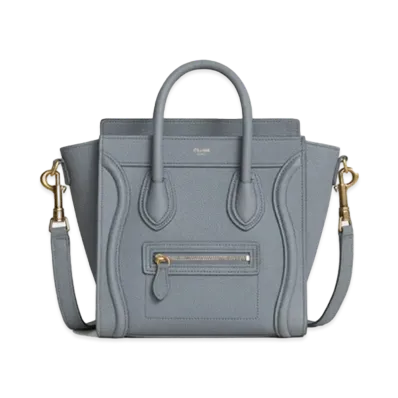 CELINE Nano Luggage Bag in Baby Drummed Calfskin "Kohl"