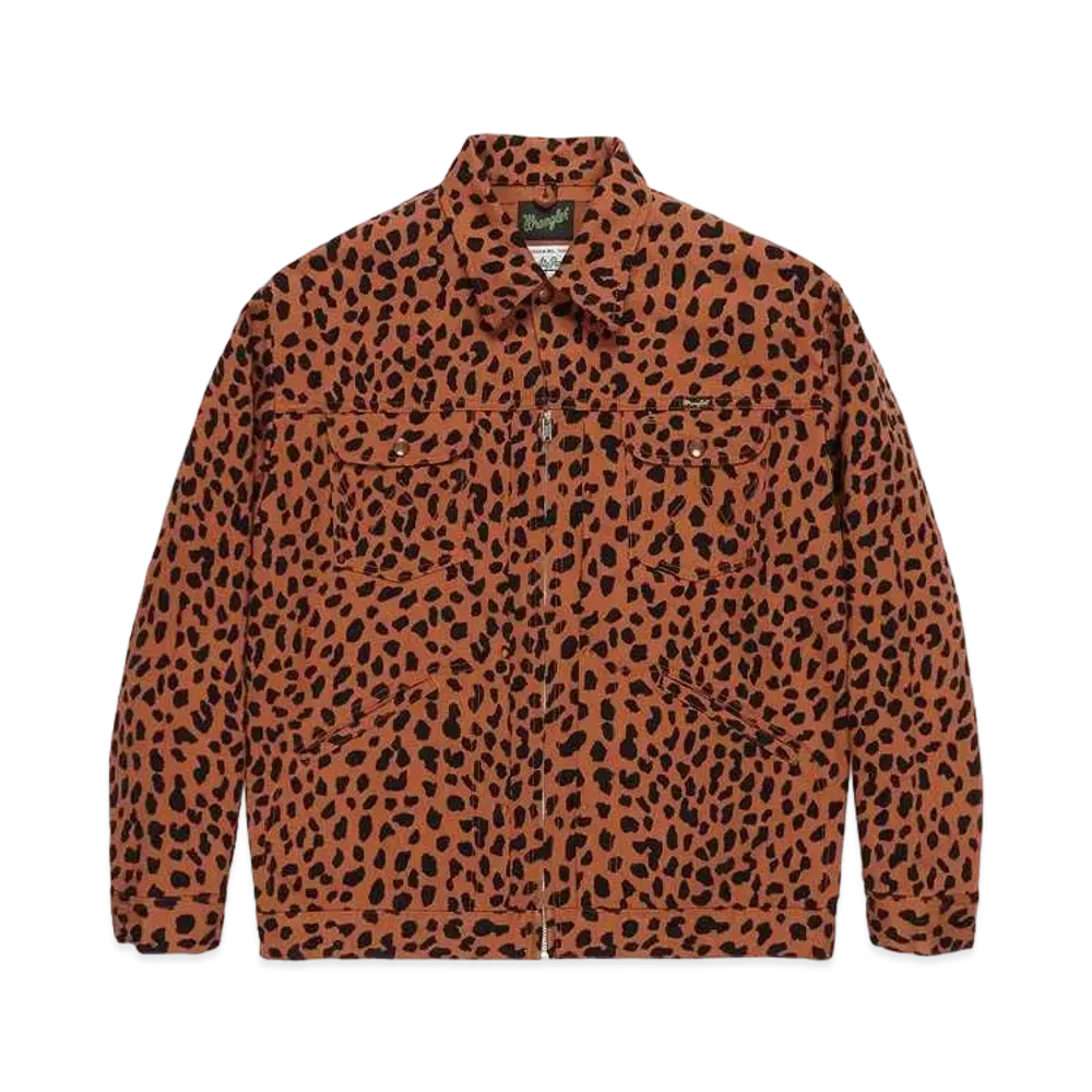WACKO MARIA WRANGLER / LEOPARD TRUCKER JACKET "Brown"