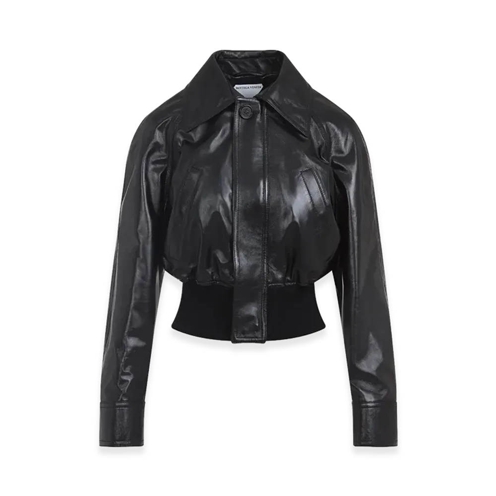 Bottega Veneta Women's Short Bomber Jacket "Black"