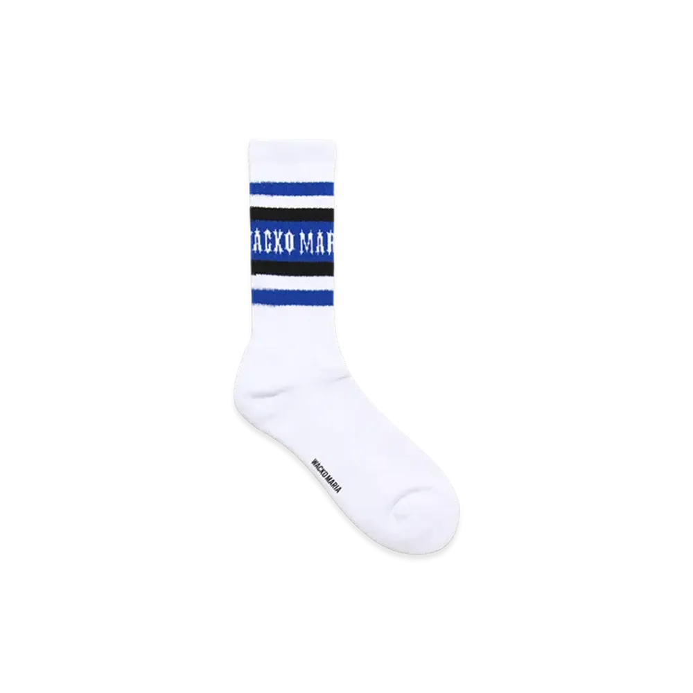 WACKO MARIA Sports Socks "White/Blue"