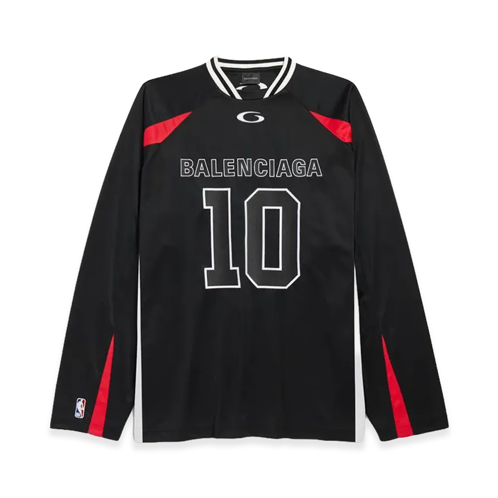 BALENCIAGA x NBA Collaboration Oversized Long Sleeve T-Shirt "Black/Multicolor"
