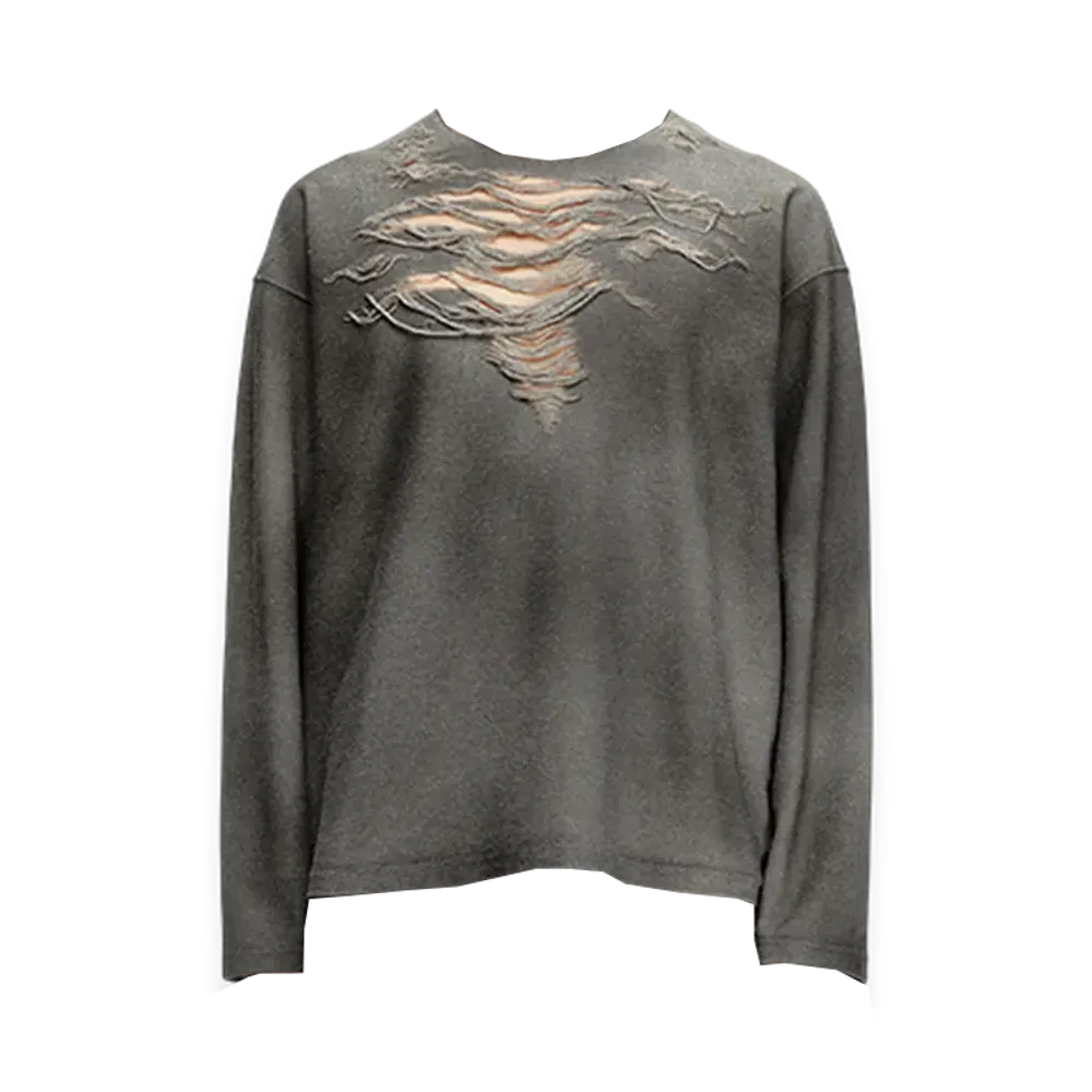 Diesel S-Ruben Sweatshirt with distressed front "Grey"