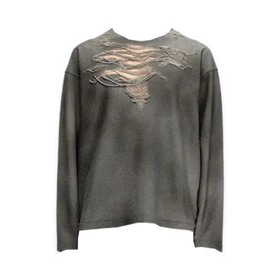 Diesel S-Ruben Sweatshirt with distressed front "Grey"