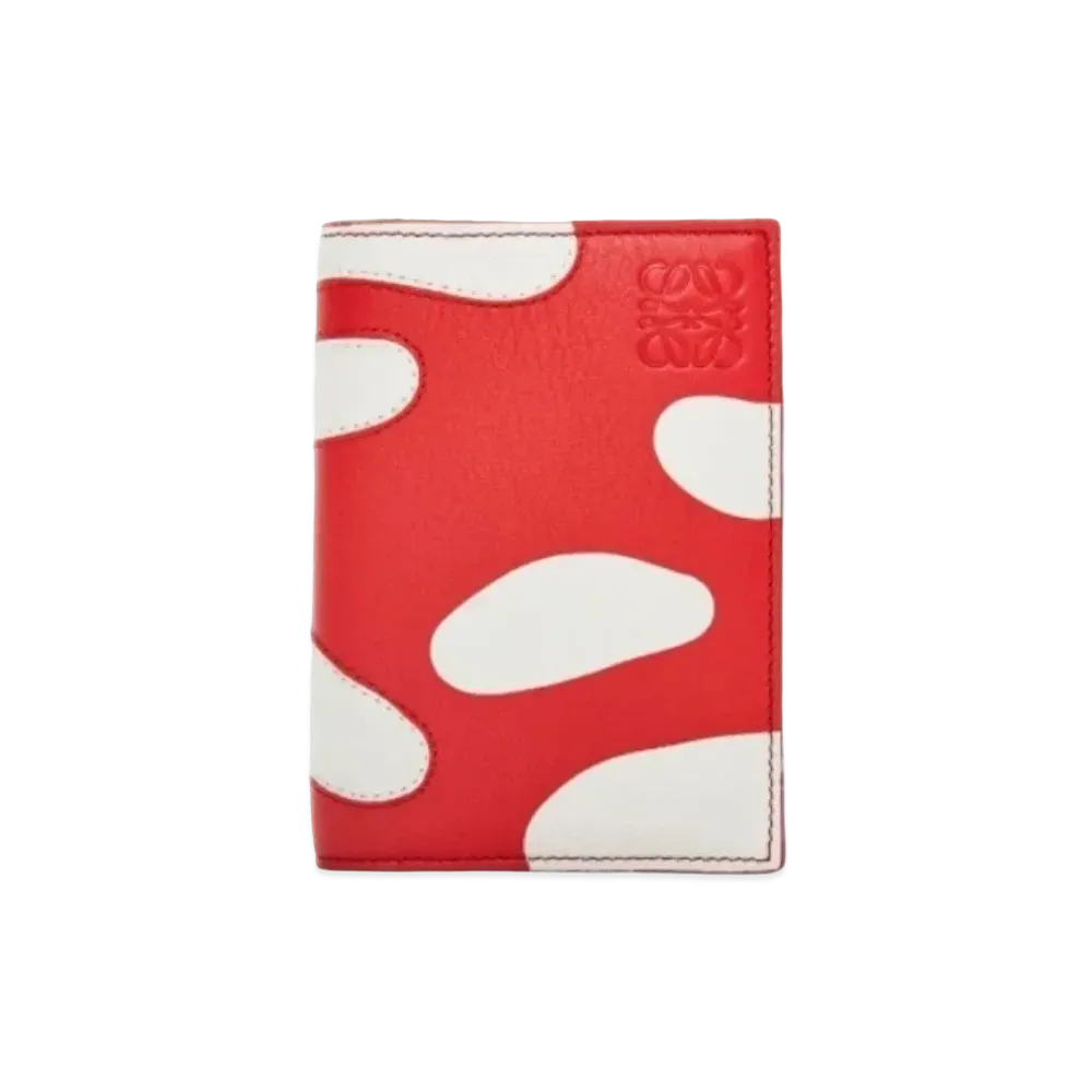 LOEWE Mushroom Bifold Card Holder Classic Calf "Dark Red"
