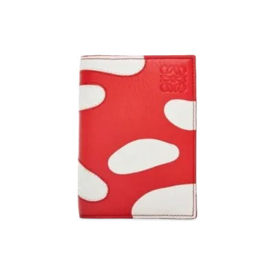 LOEWE Mushroom Bifold Card Holder Classic Calf "Dark Red"