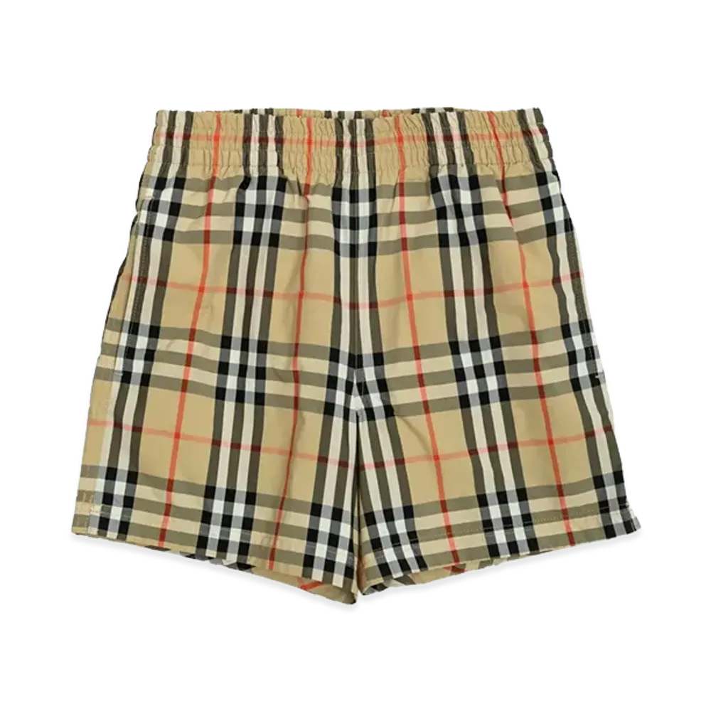 Burberry Kids Check Swim Shorts "Beige"
