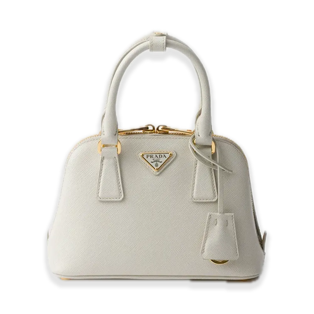 PRADA Saffiano Leather Mini Bag "Off White"