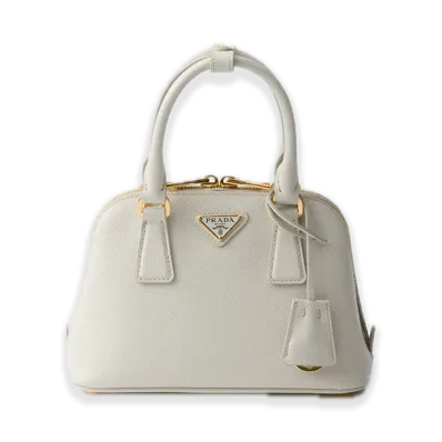 PRADA Saffiano Leather Mini Bag "Off White"