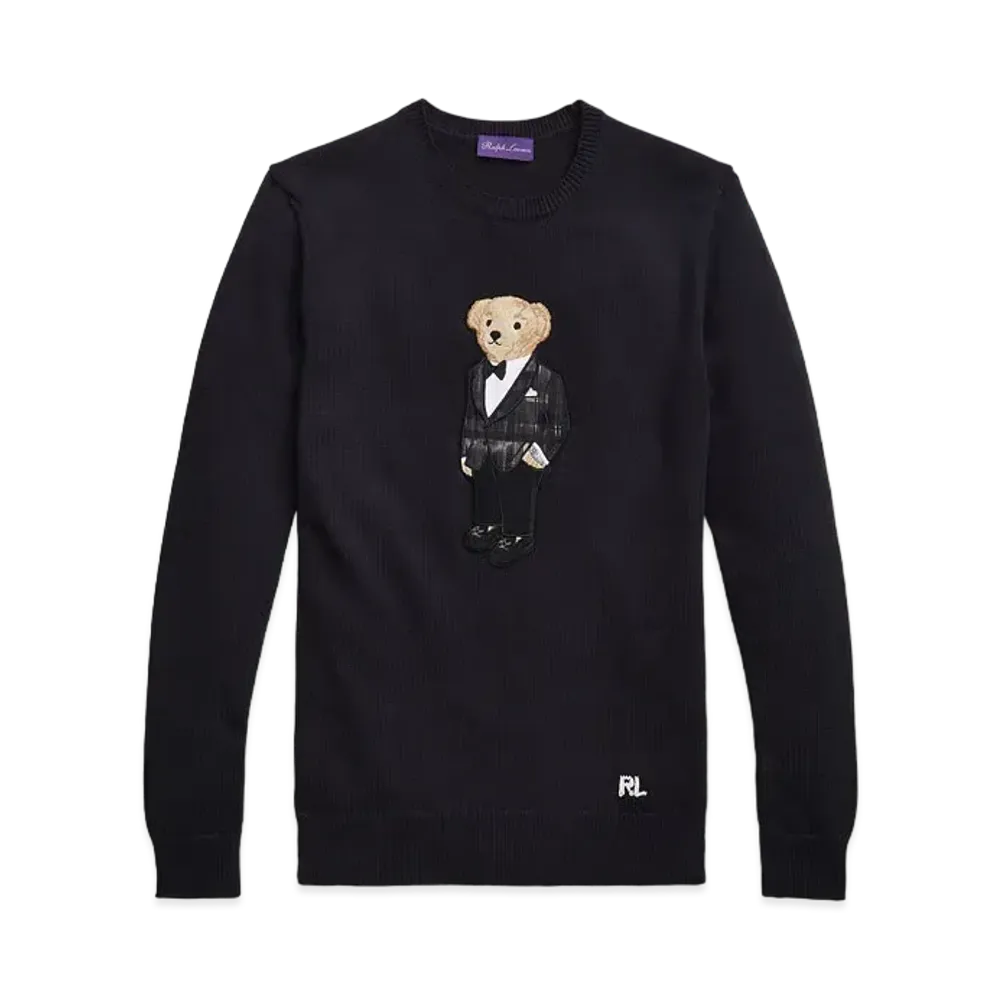 Ralph Lauren Purple Label Polo Bear Cashmere Sweater "Black"