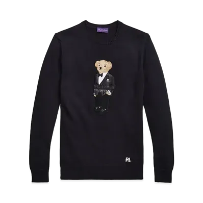 Ralph Lauren Purple Label Polo Bear Cashmere Sweater "Black"