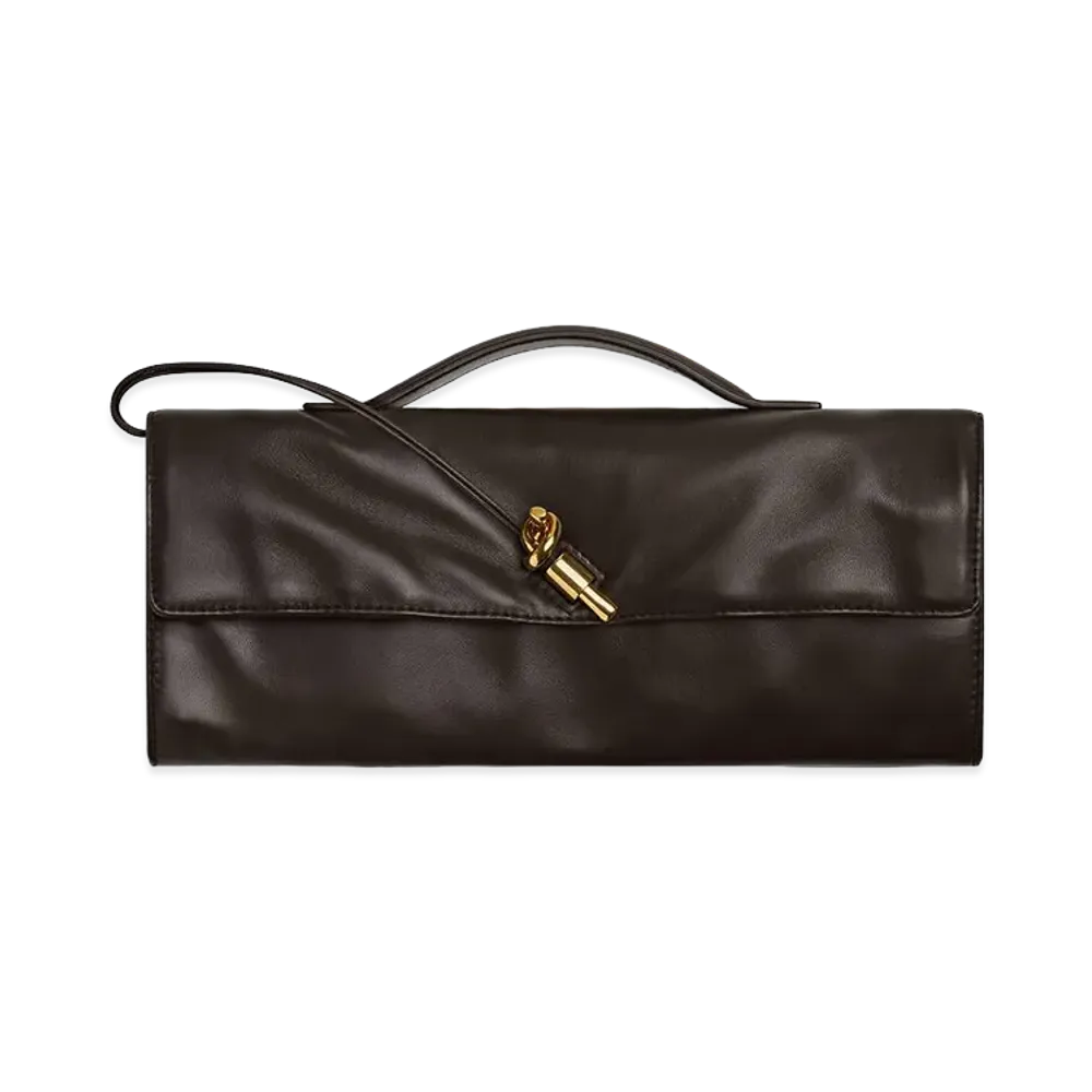 Bottega Veneta Andiamo Clutch Bag "Fondente"