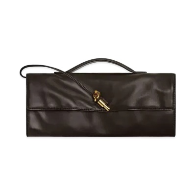 Bottega Veneta Andiamo Clutch Bag "Fondente"