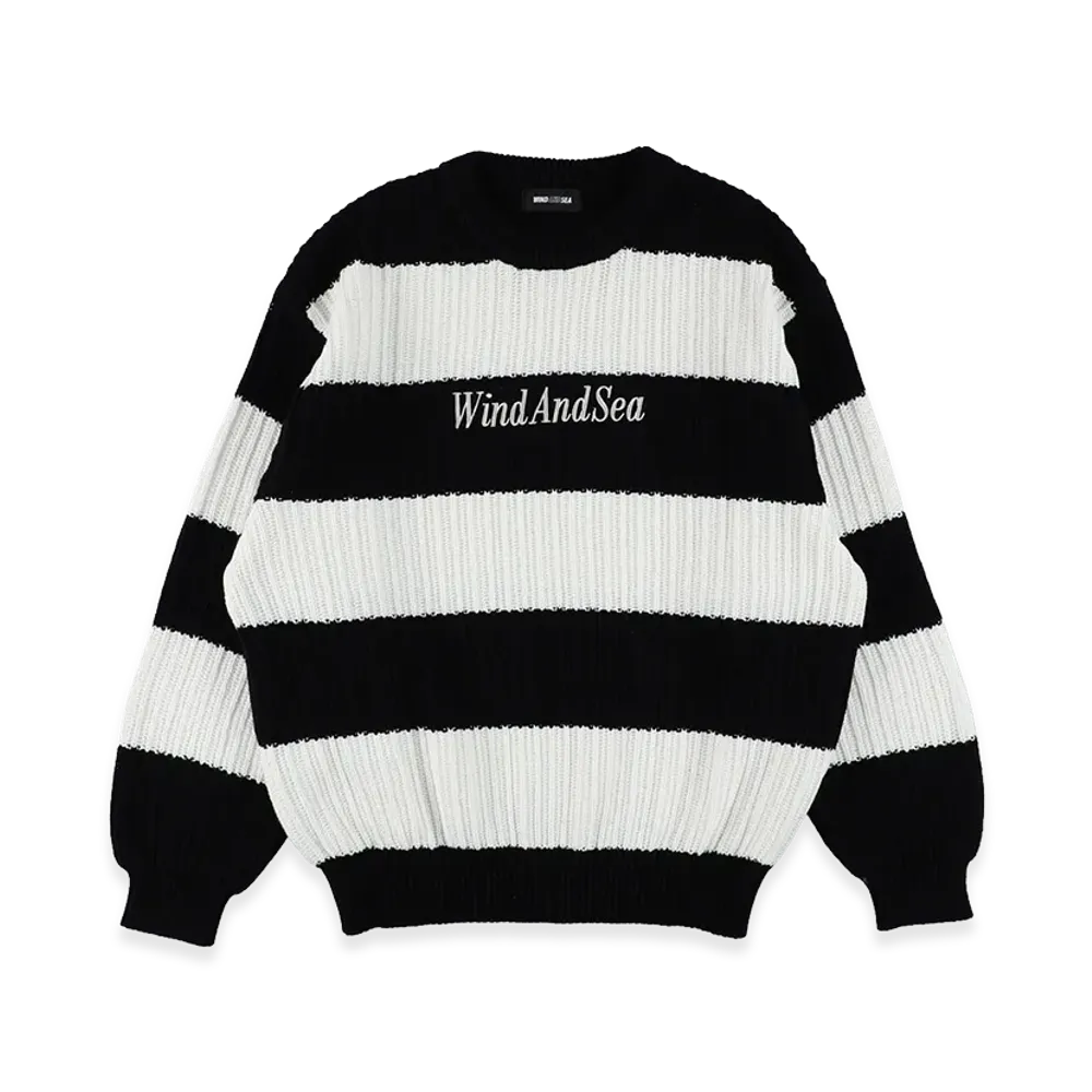 WIND AND SEA Cotton Volume Knit Sweater "Black Border"