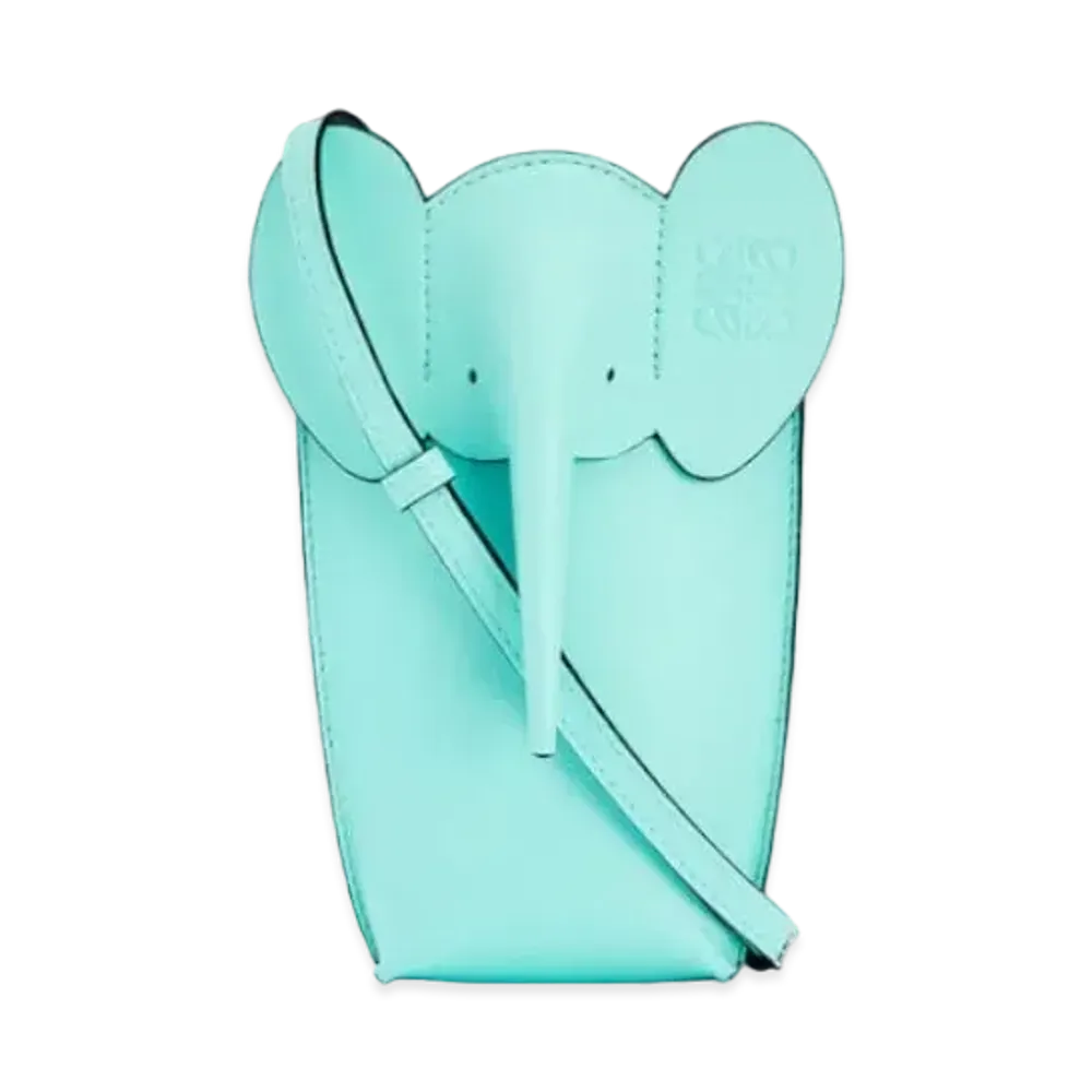 LOEWE Elephant Pocket In Classic Calfskin "Pacific Aqua"