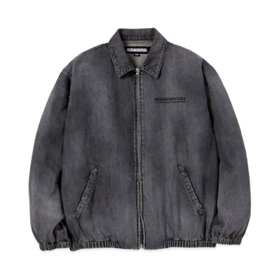 NEIGHBORHOOD Washed Denim Zip Work Jacket "Black"