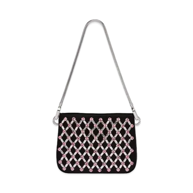 MIU MIU Miu Sachi Decoration Satin Handbag "Black"