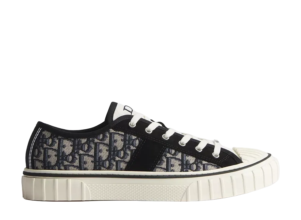 Dior Hooper Low-Top Sneaker in Dior Oblique Jacquard and Suede Calfskin "Beige/Blue"