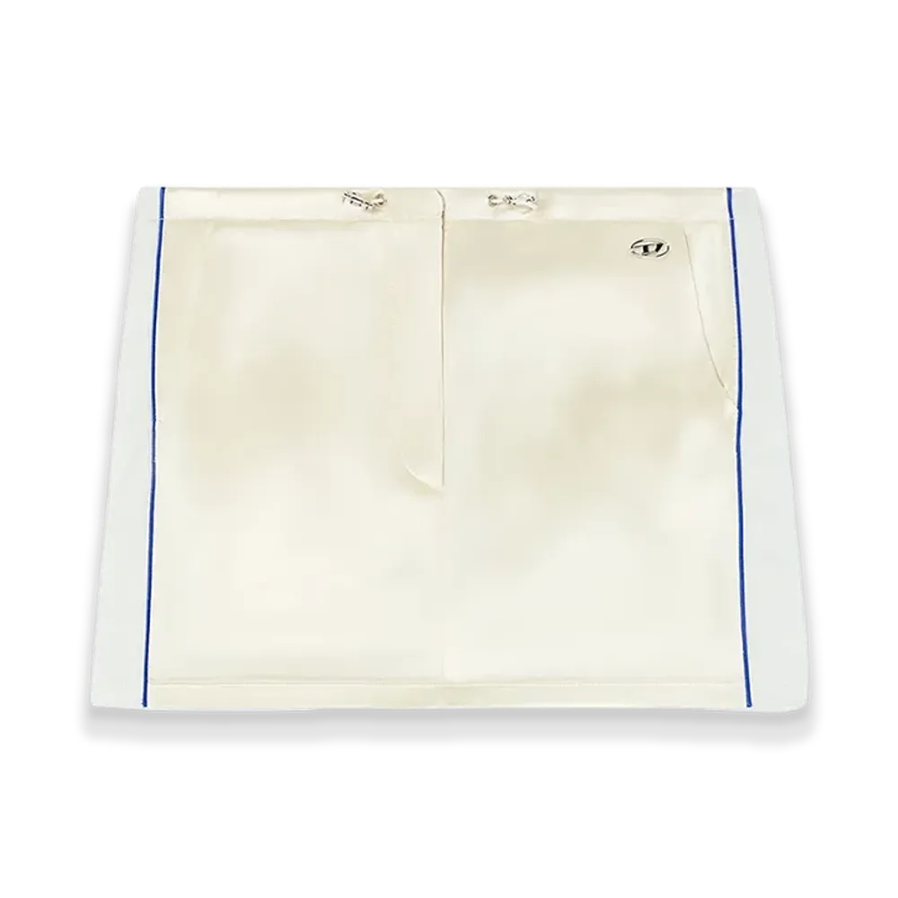 Diesel O-Dette Knit And Satin Mini Skirt With Piping "White"