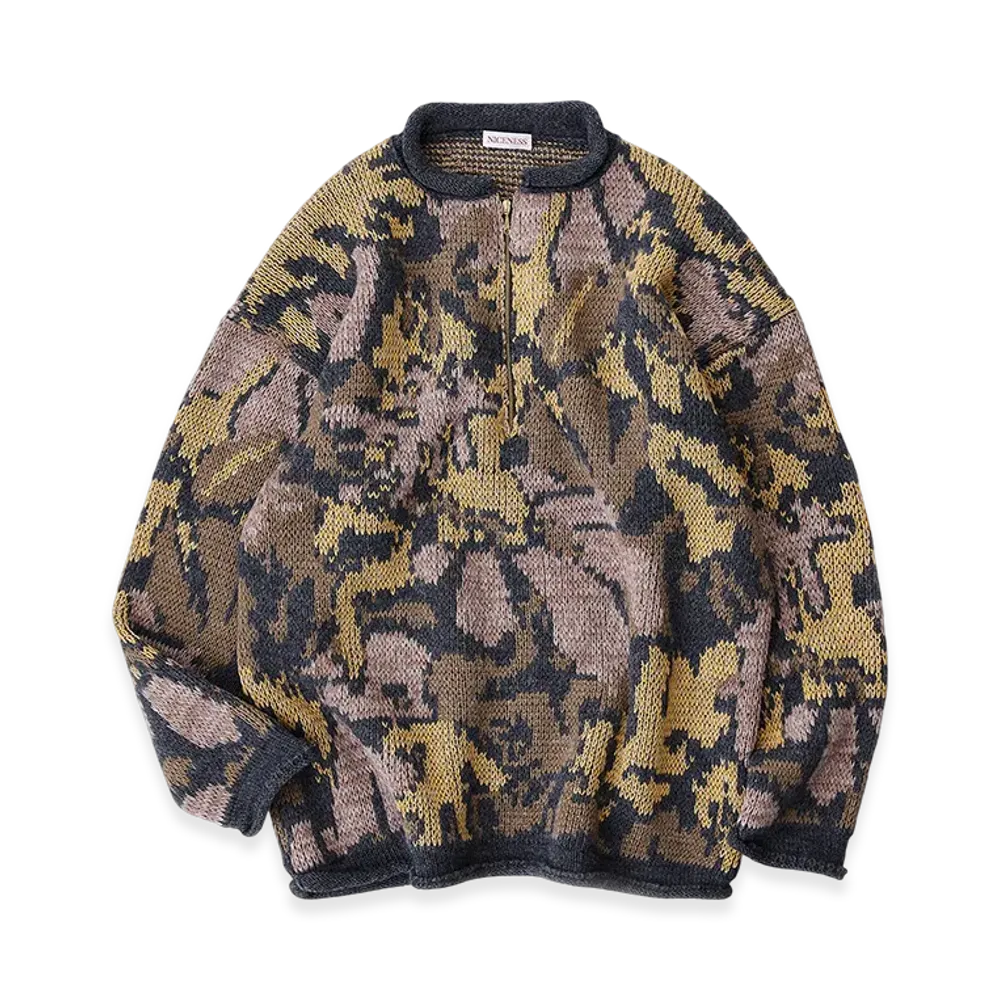 NICENESS Derain Half - Zip Sweater "Leaf"