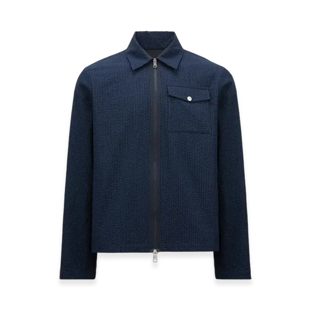 MONCLER Seersucker Shirt Jacket "Dark Blue"