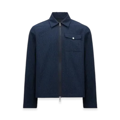 MONCLER Seersucker Shirt Jacket "Dark Blue"