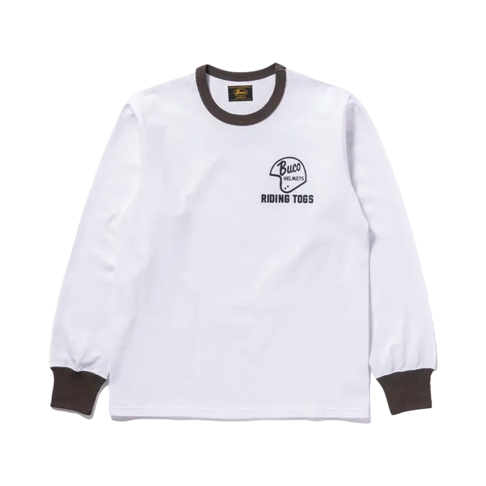 THE REAL McCOY'S Buco L/S Tee / Riding Togs "WhitexCharcoar"