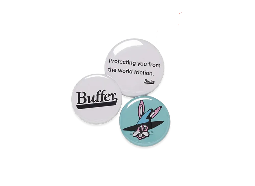 Buffer Button Badge Set "White"