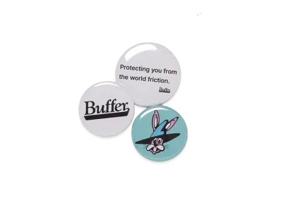 Buffer Button Badge Set "White"