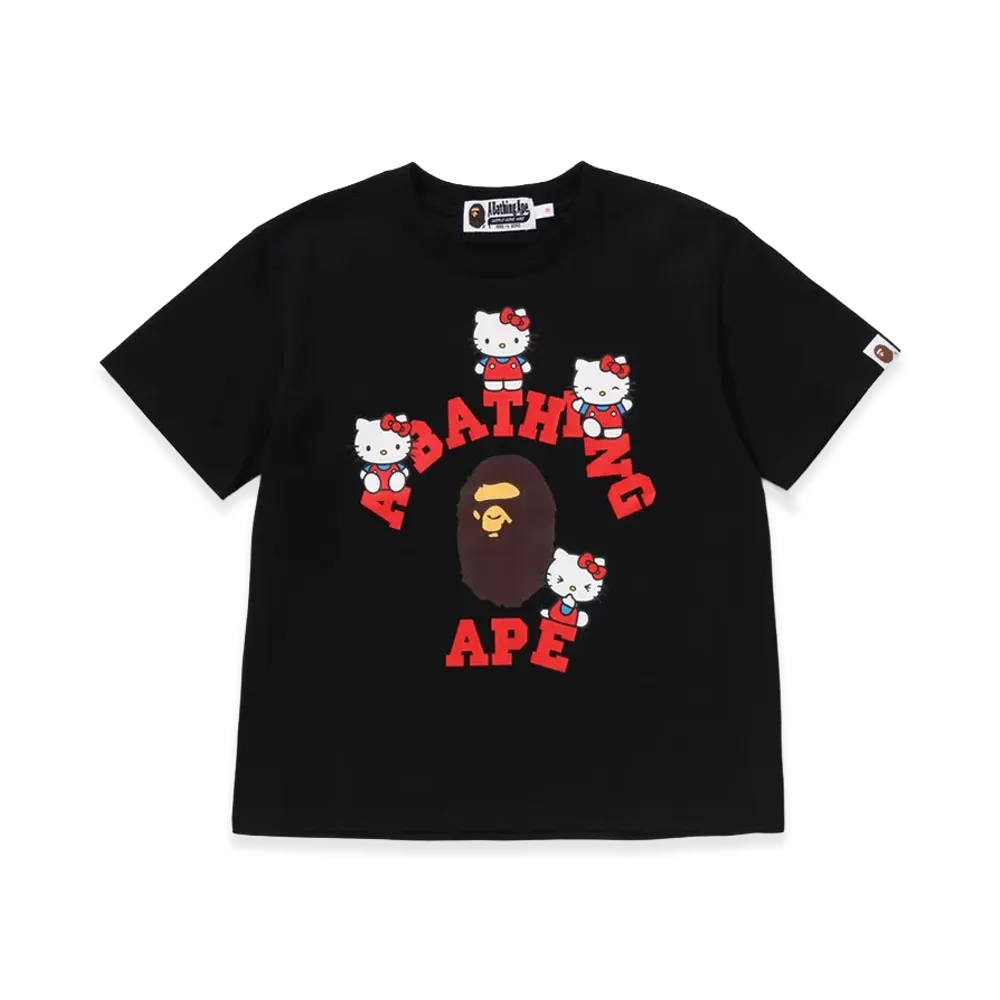 A BATHING APE x Hello Kitty Ladies College Mini Tee "Black"