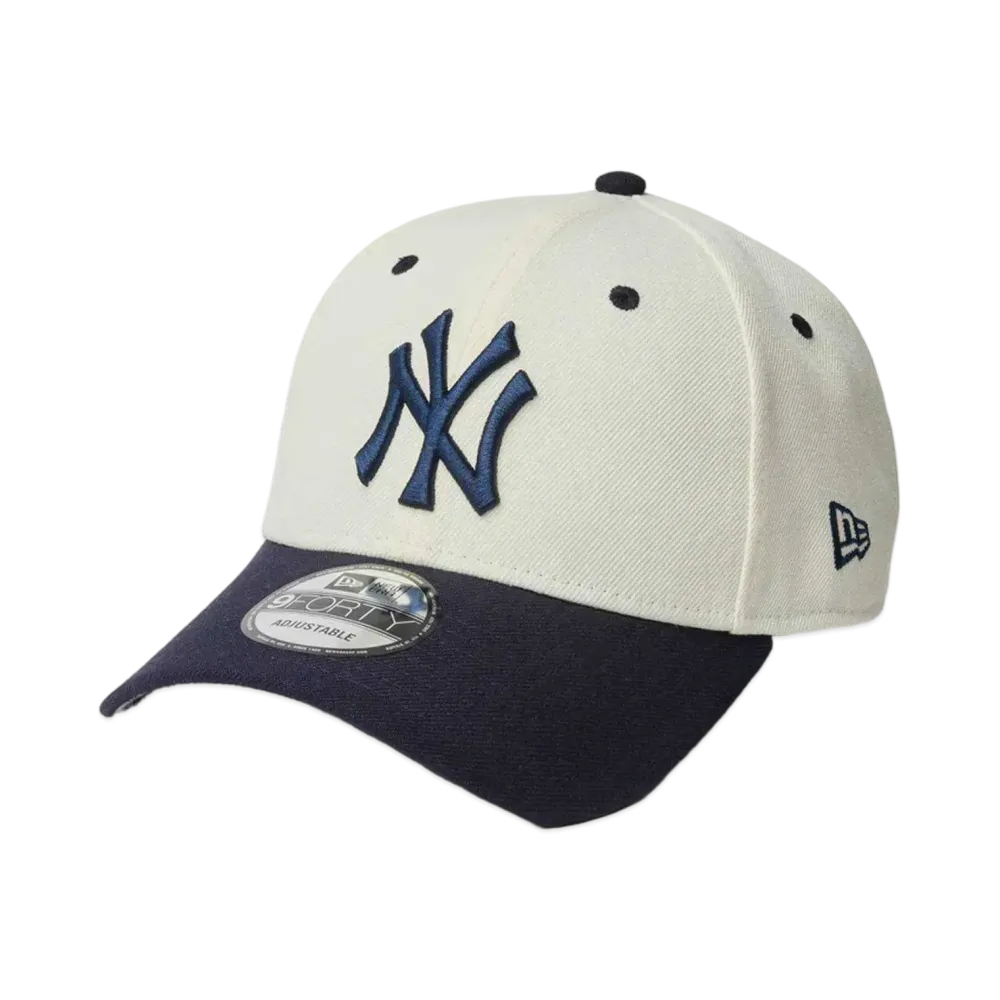 NEW ERA MLB Wool Visor 9Forty New York Yankees "Chrome/Navy"