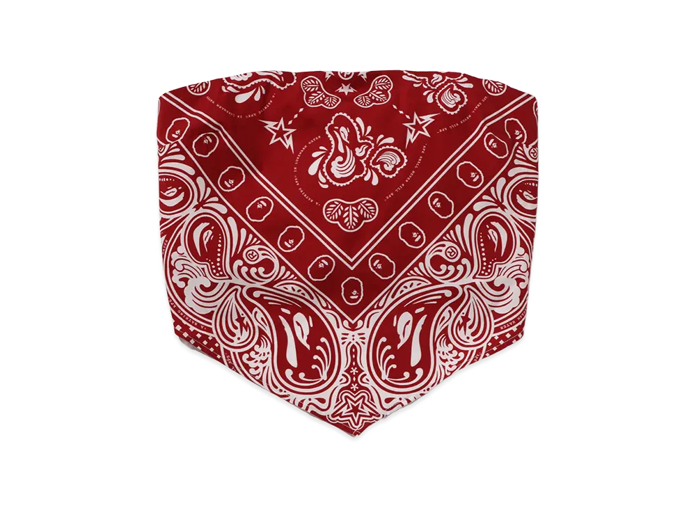 A BATHING APE Women's Paisley Pattern Bandana Scarf Top "Red"