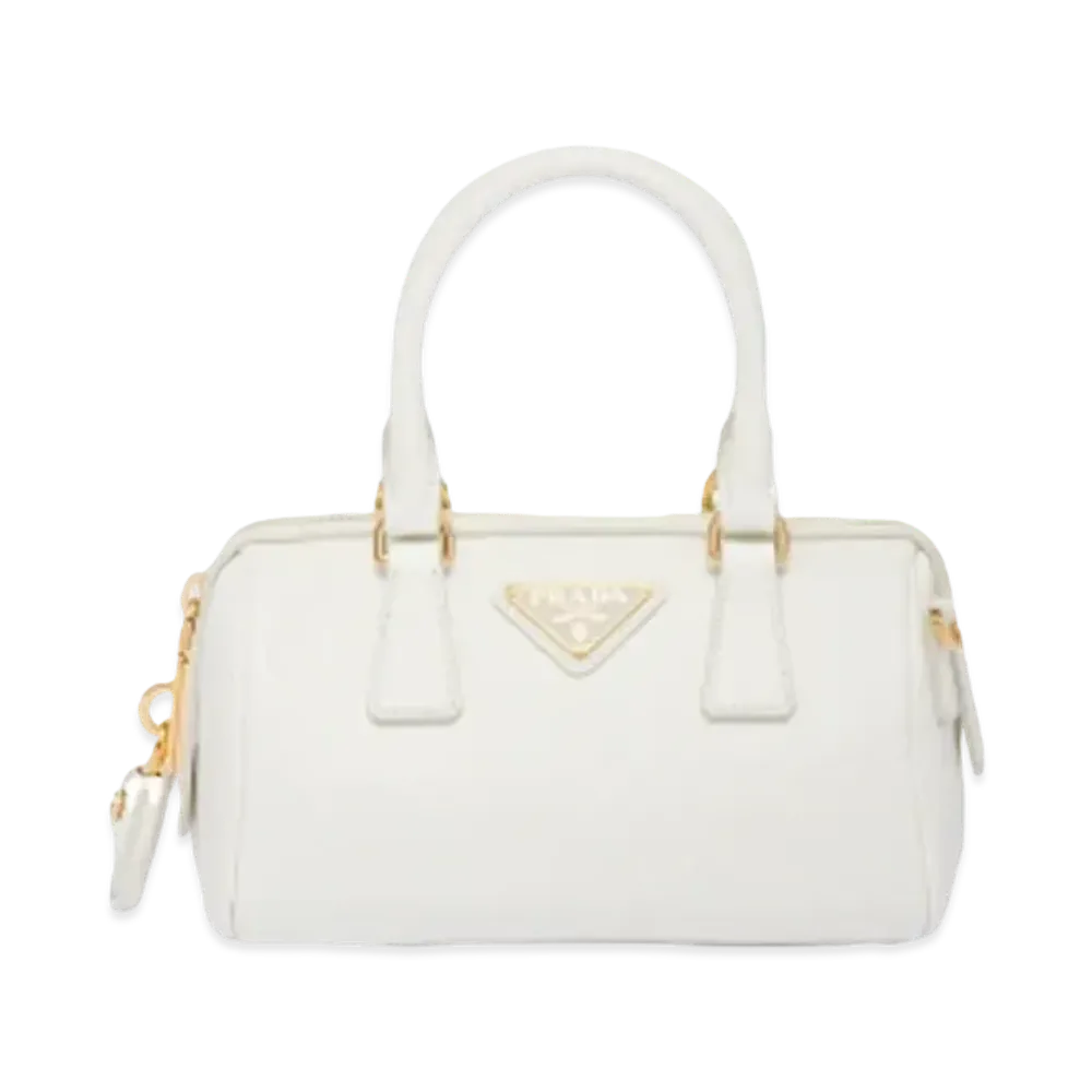 PRADA Saffiano Leather Top Handle Bag "White"