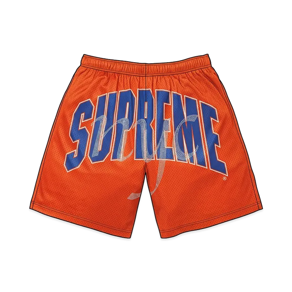 Supreme Rhinestone Mesh Short "Orange"