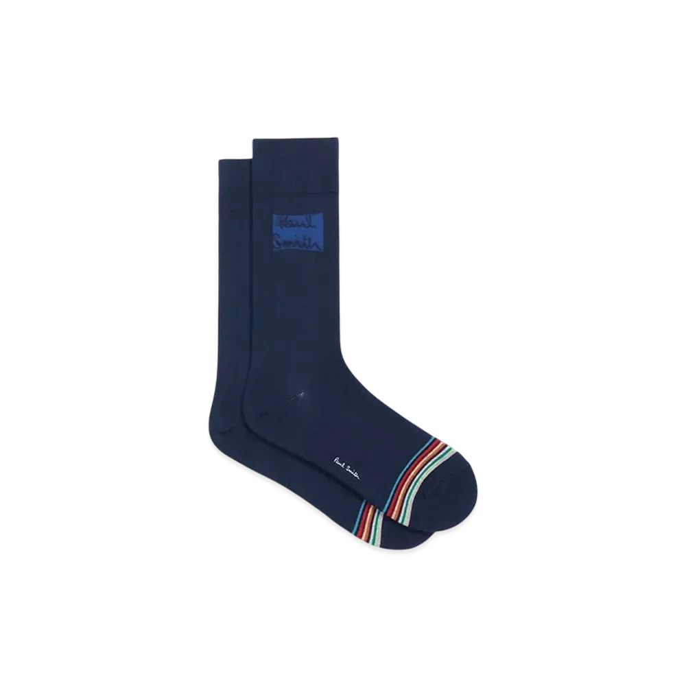 Paul Smith Jacquard Logo Socks "Navy"