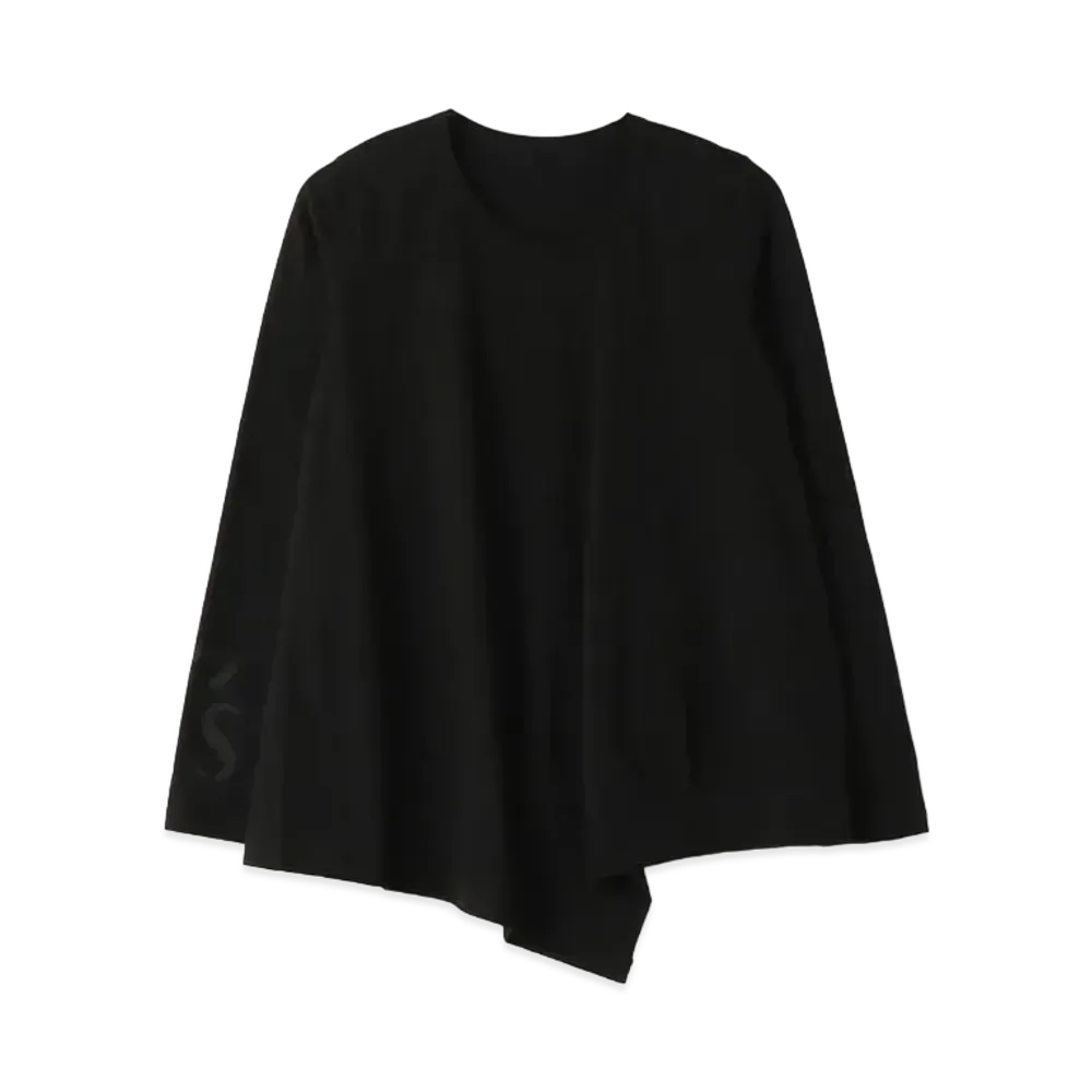 Yohji Yamamoto Y's 30/- PS Y's LOGO PIGMENT PRINT R FLASH LONG SLEEVE T "Black"