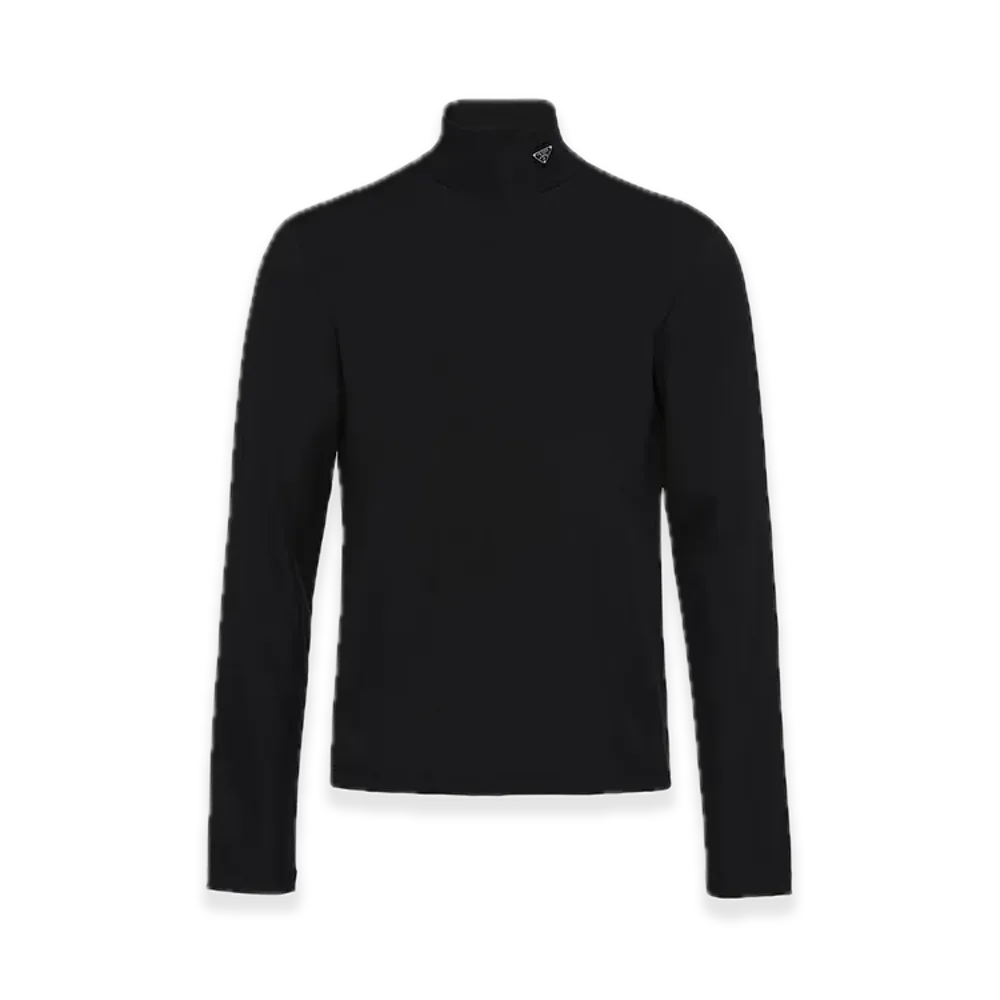 PRADA Stretch Cotton Turtleneck "Black"
