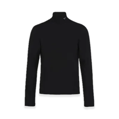 PRADA Stretch Cotton Turtleneck "Black"