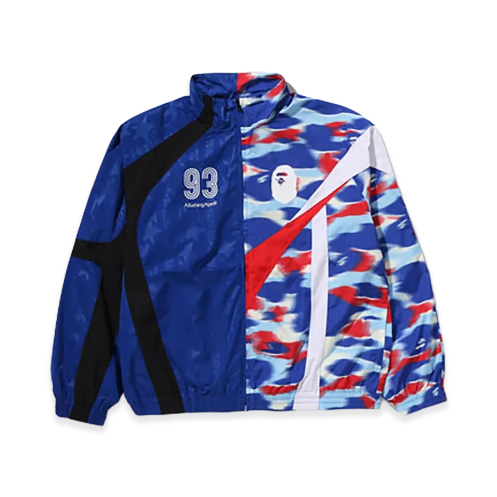 A BATHING APE Split Stand Collar Track Jacket "Blue"