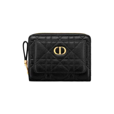 Dior Caro Acacias Wallet Supple Cannage Calfskin "Black"