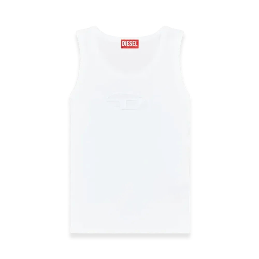 Diesel T-Lynys-OD Tank Top With Cut-Out Oval D Logo "White"