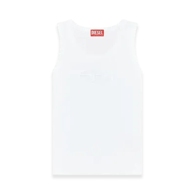 Diesel T-Lynys-OD Tank Top With Cut-Out Oval D Logo "White"